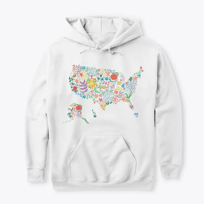 Floral USA Map 