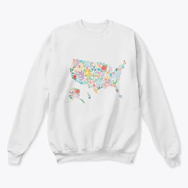 Floral USA Map 